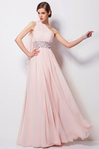 Robe de soirée longue avec chiffon d'épaule asymétrique de fourreau manche nulle