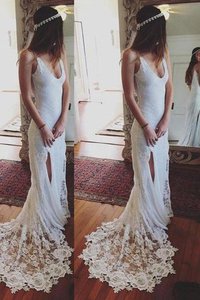 Robe de mariée naturel bandouliere spaghetti larges bretelles avec sans manches collant