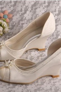 Chaussures de mariage tendance compensées taille réelle du talon 3.15 pouce (8cm) printemps eté