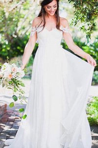 Robe de mariée de princesse distinctif decoration en fleur manche nulle naturel