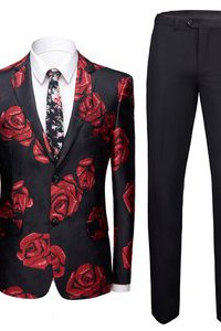 Smoking 2 pièces costume ensemble rose slim fit hommes
