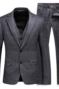Hommes costumes slim fit élégant 3 pièces hommes réunion
