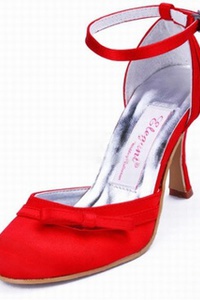 Avec satin paragraphes ronde de haut fin avec la chaussure de mariée fabuleux