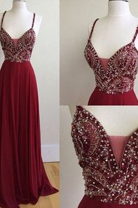 Robe de bal naturel avec perle avec chiffon de princesse jusqu'au sol