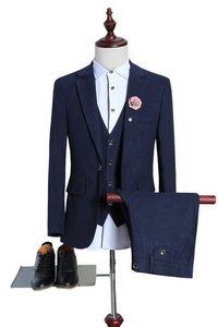 élégant cran revers costume homme trois pièces de fête