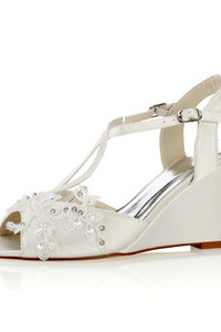 Chaussures de mariage compensées taille réelle du talon 3.15 pouce (8cm) luxueux automne hiver