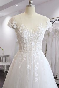 Robe de mariée v encolure étourdissant a-ligne de princesse decoration en fleur