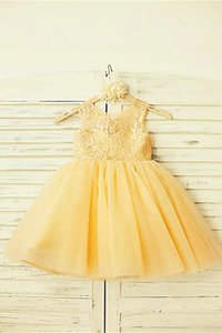 Robe de cortège enfant a-ligne fermeutre eclair de princesse manche nulle jusqu'au sol