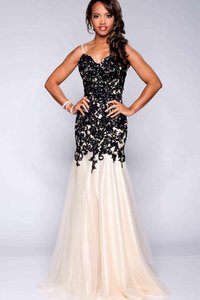 Robe de bal brillant appliques bandouliere spaghetti de traîne courte de sirène