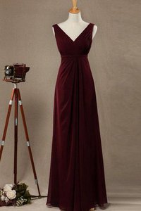Robe demoiselle d'honneur simple plissage avec chiffon ligne a fermeutre eclair
