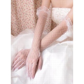 Accrocheur tulle élégantes gants de mariée blanche