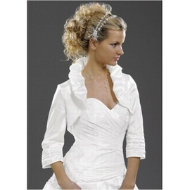 Taffetas blanc vintage | timeless ruffle bolero élégant