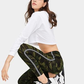 Legging à carreaux imprimé avec bande camouflage