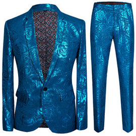 Bleu robe costumes blazers pantalon terno hombre