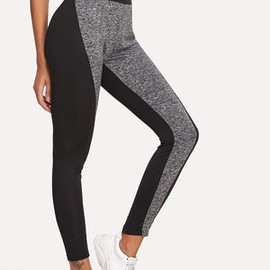 Legging color-block à la mode à taille élastique