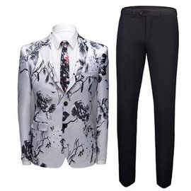 Costume costume mariage homme imprimé floral nouveau 2 pièces