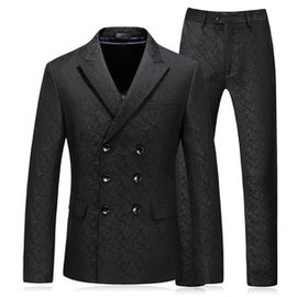 3 pièces ensemble noir hommes classique hommes blazer