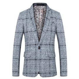 Blazers costumes blazers gris mode plaid hommes