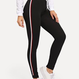 Legging rayé glamour avec cordon