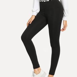 Legging et ruban moulant avec imprimé à la taille