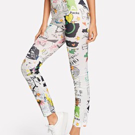 Legging moulant cartoon imprimé