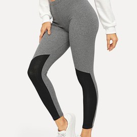 Legging à taille élastique color-block