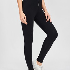 Legging unicolore devant zippé