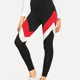 Legging moulant gracieux color-block