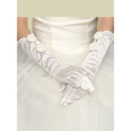 Taffetas floral blanc chic | gants de mariée modernes plus récent