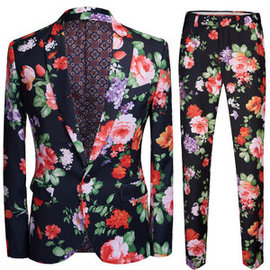 Fleur mariage hommes costumes slim fit 2 pièces