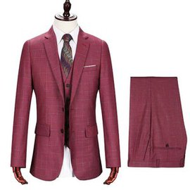 Nouveaux hommes costumes rose d'honneur tuxedos rouge