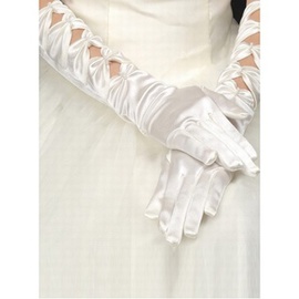 Taffetas perlée élégante broderie gants blancs de mariée incroyable