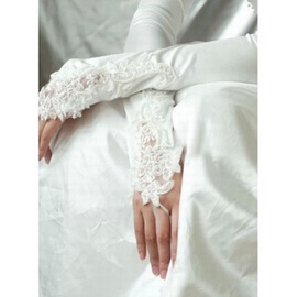 Absorbant satin élégant | modestes blancs élégants | gants de mariée modestes