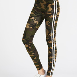 Leggings à rayures latéraux camo