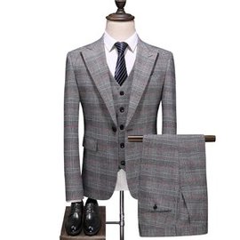 Blazers pantalon automne élégant gris plaid costume