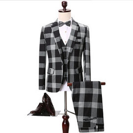 Slim fit costumes plaid costume robe de mariée terno