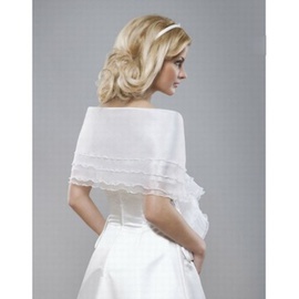 Organza blanc élégant | modeste volants bolero noble