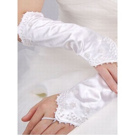 Gants taffetas chic moderne blanc de mariée junoesque