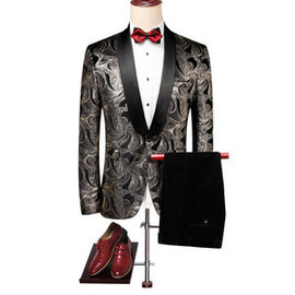 Tuxedos manteau pantalon 4xl impression mariage hommes costumes