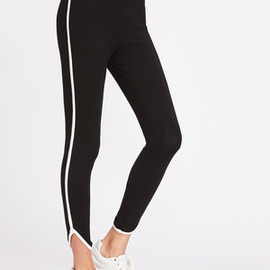 Leggings et bas arrondis avec bordure noir contrastée