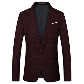 Taille m-5xl grille vin rouge manteaux slim fit