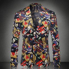 Soirée nouvelle mode blazer imprimé jaqueta masculina