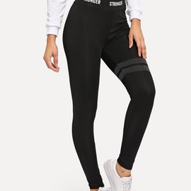 Legging moulant exquis à taille imprimée lettre