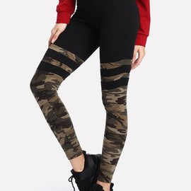 Leggings rayure camouflage imprimé