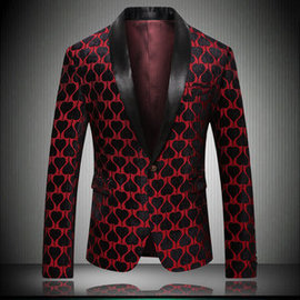 Blazers slim fit top qualité fête marié nouveauté hommes de mariage rouge