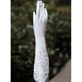 Gants taffetas blanc intemporel de mariée enchanteur