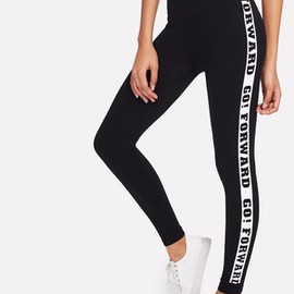 Leggings imprimé du slogan moulant