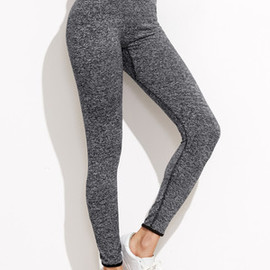 Leggings marné taille gris tricoté contrasté