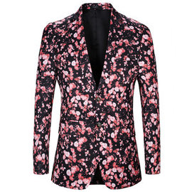 Élégant hommes veste costume blazers occasionnels floral