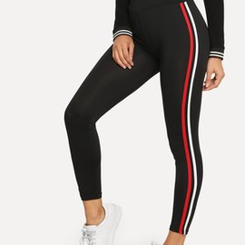 Legging exquis avec bande rayée